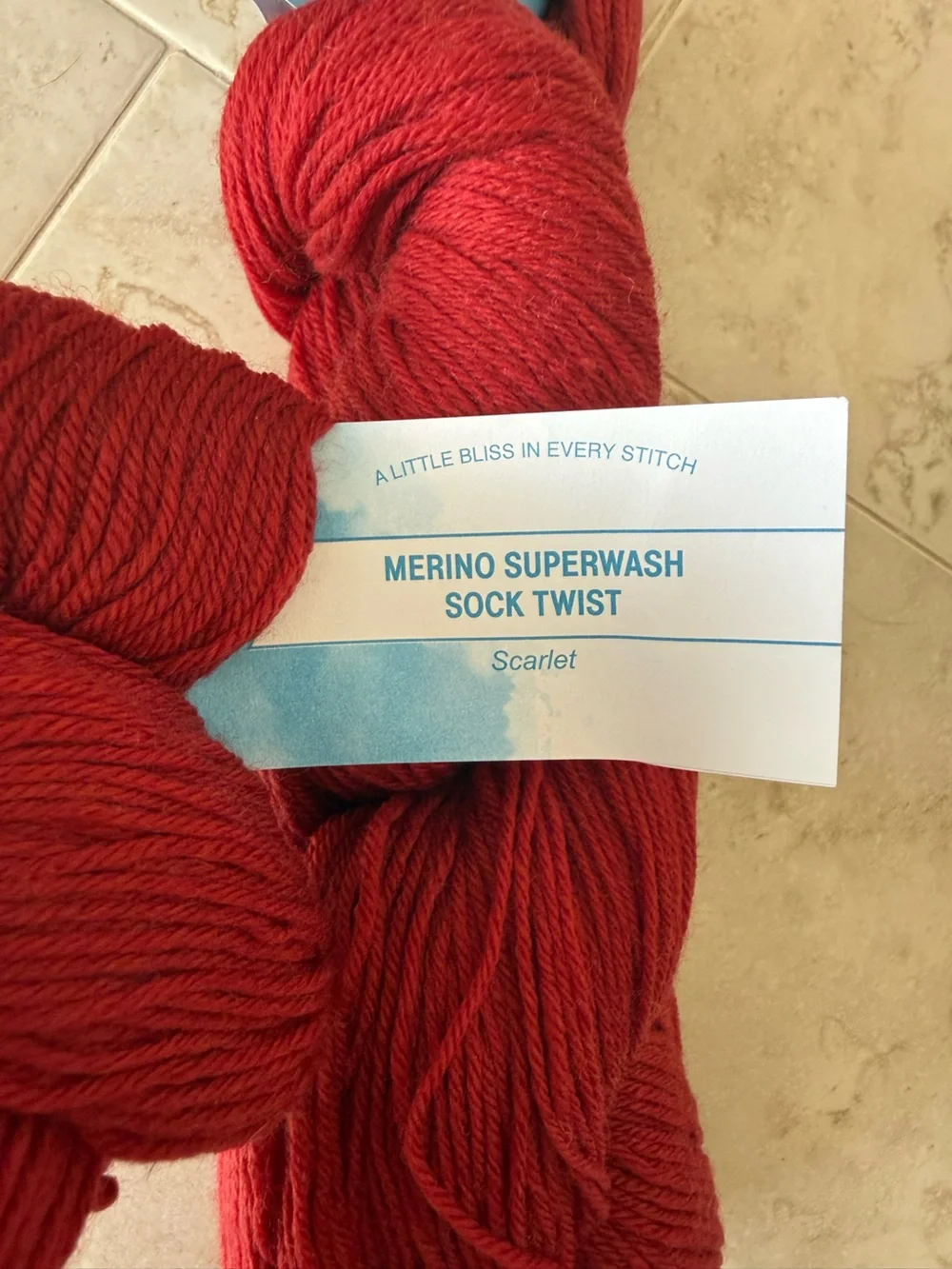 Cloudborn Fibers Merino Superwash Sock Twist Yarn in Scarlet Red